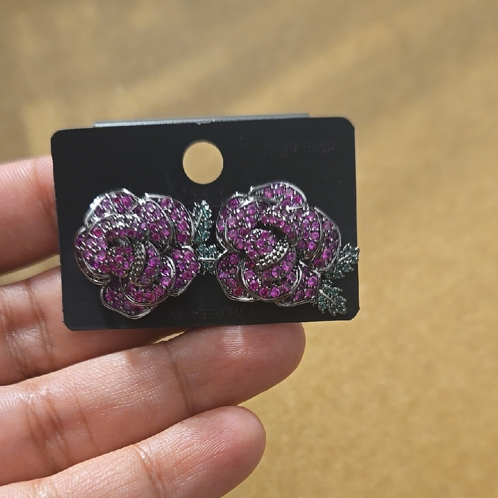 Elegant Pink Rose Earrings